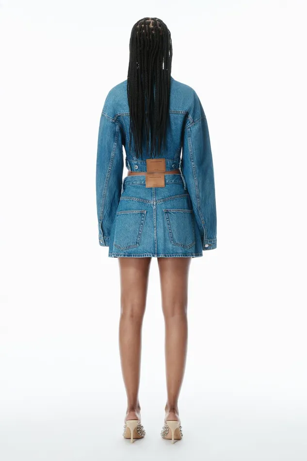 Alexander Wang Denim Distressed Denim Wrap Skirt 8211 Women