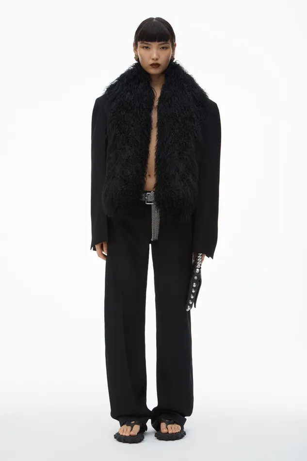 Alexander Wang Jackets Cropped Blazer With Mongolian Fur 8211 Women