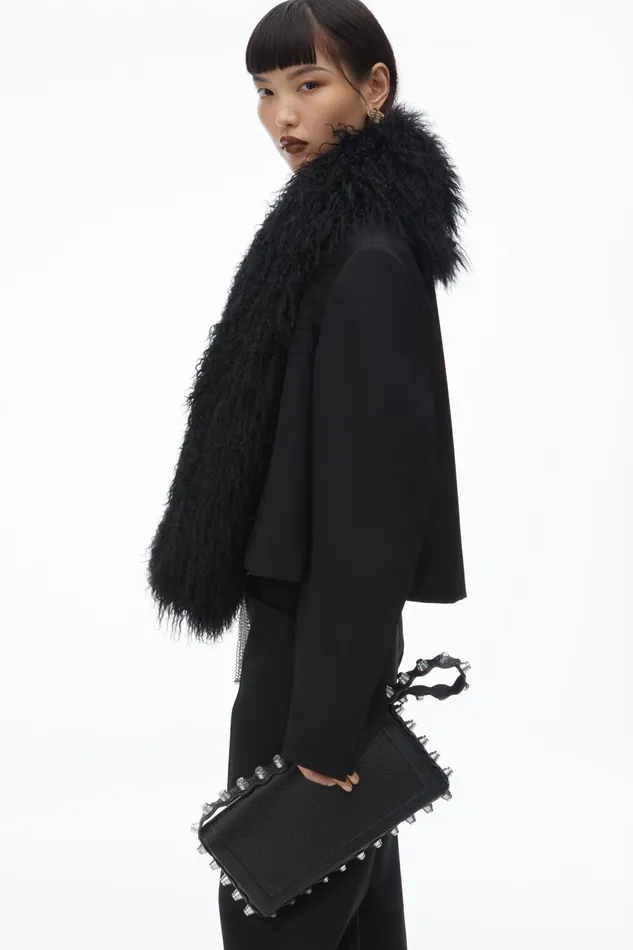 Alexander Wang Jackets Cropped Blazer With Mongolian Fur 8211 Women