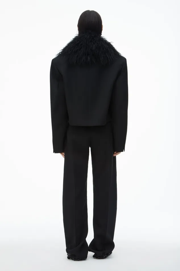 Alexander Wang Jackets Cropped Blazer With Mongolian Fur 8211 Women