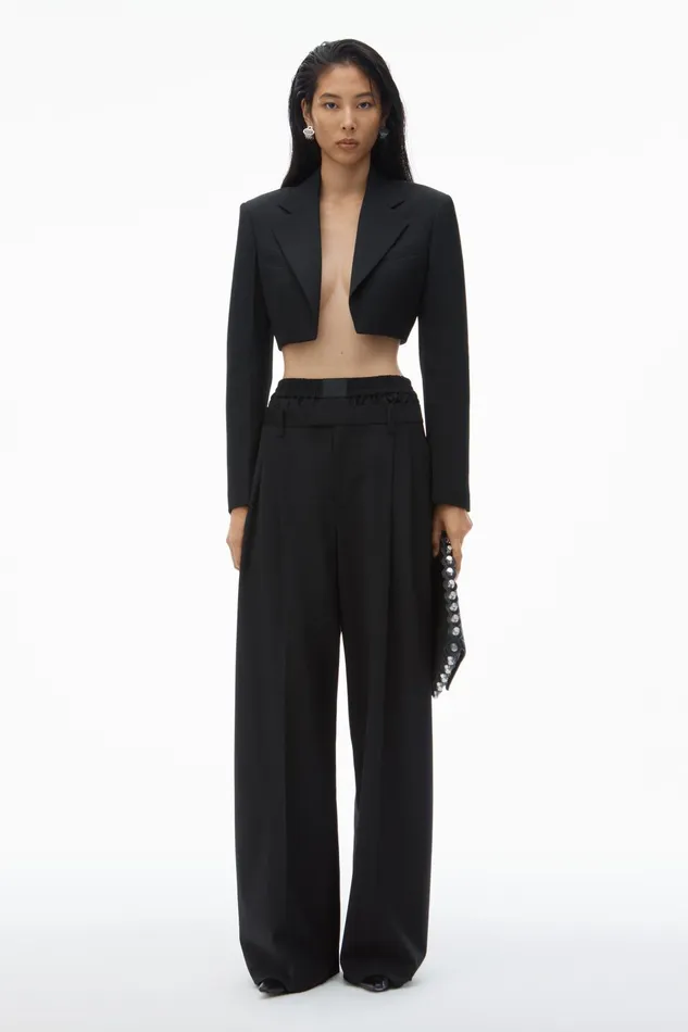 Alexander Wang Jackets Cropped Tuxedo Blazer In Wool Tailoring 8211 Women