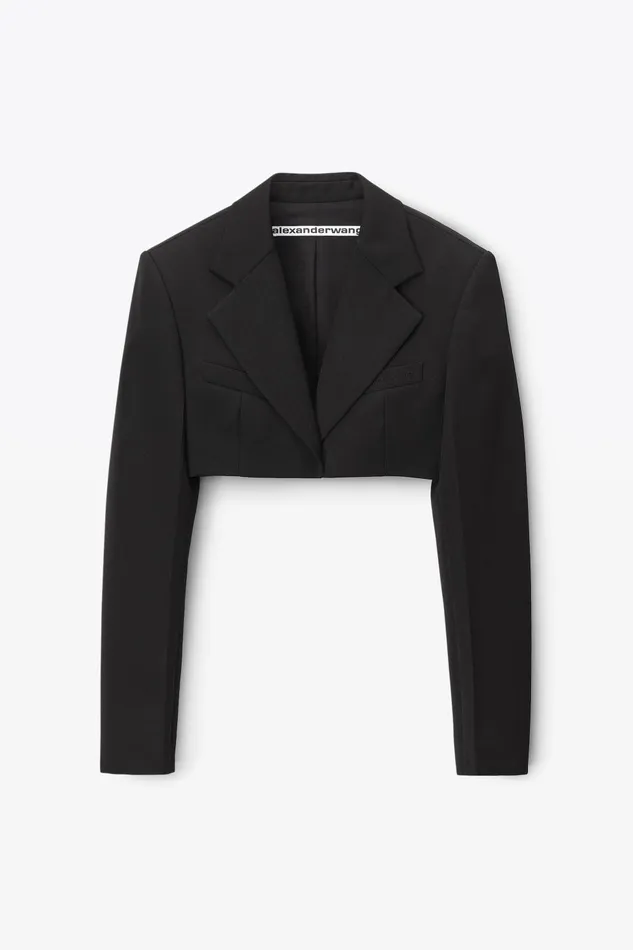 Alexander Wang Jackets Cropped Tuxedo Blazer In Wool Tailoring 8211 Women