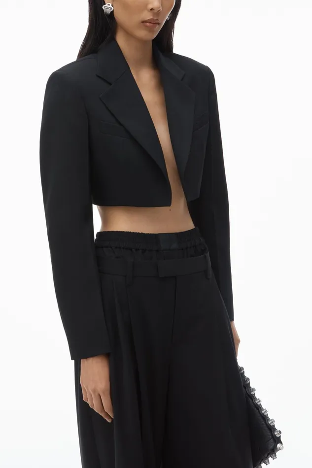 Alexander Wang Jackets Cropped Tuxedo Blazer In Wool Tailoring 8211 Women