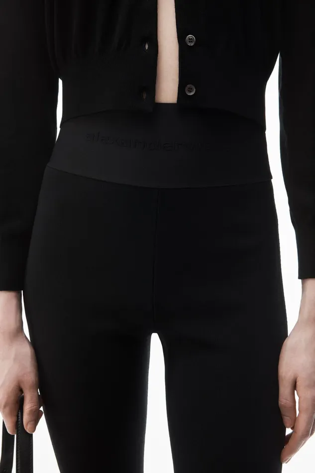 Alexander Wang Pants Logo Elastic Waistband Bootcut Pant 8211 Women