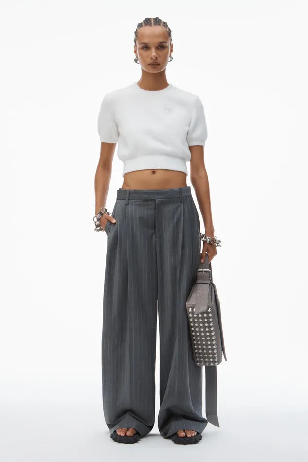 Alexander Wang Sweaters Logo Cropped Sweater Tee 8211 Women