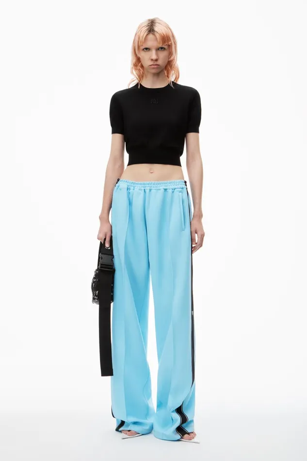 Alexander Wang Sweaters LogoEmbossed Tee In Superfine Merino Wool 8211 Women