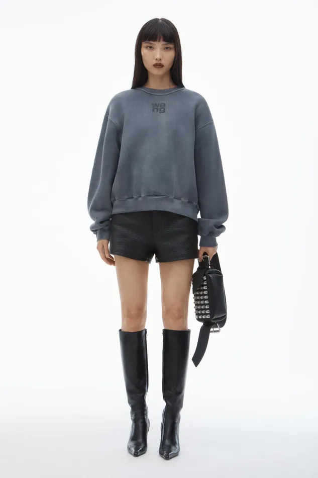 Alexander Wang Sweatshirts Puff Logo Sweatshirt In Structured Terry 8211 Women