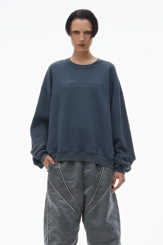 Alexander Wang Sweatshirts Unisex LogoEmbossed Sweatshirt In Cotton 8211 MenWomen