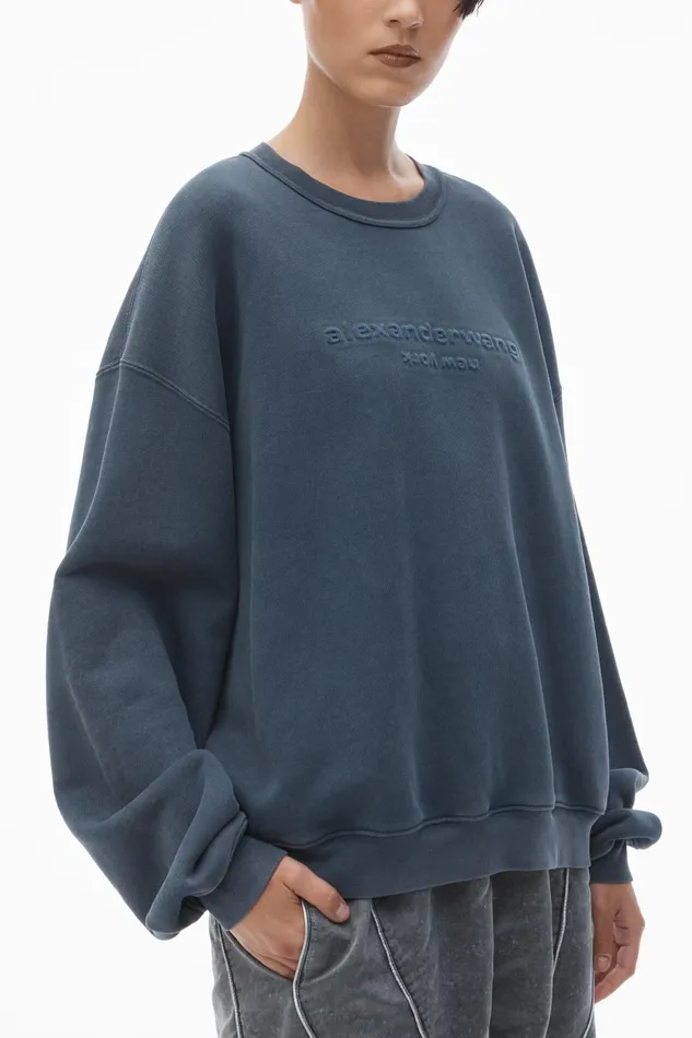 Alexander Wang Sweatshirts Unisex LogoEmbossed Sweatshirt In Cotton 8211 MenWomen