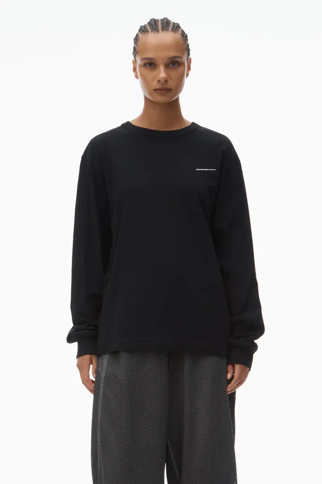 Alexander Wang TShirts Unisex LongSleeve Tee In High Twist Jersey 8211 WomenMen