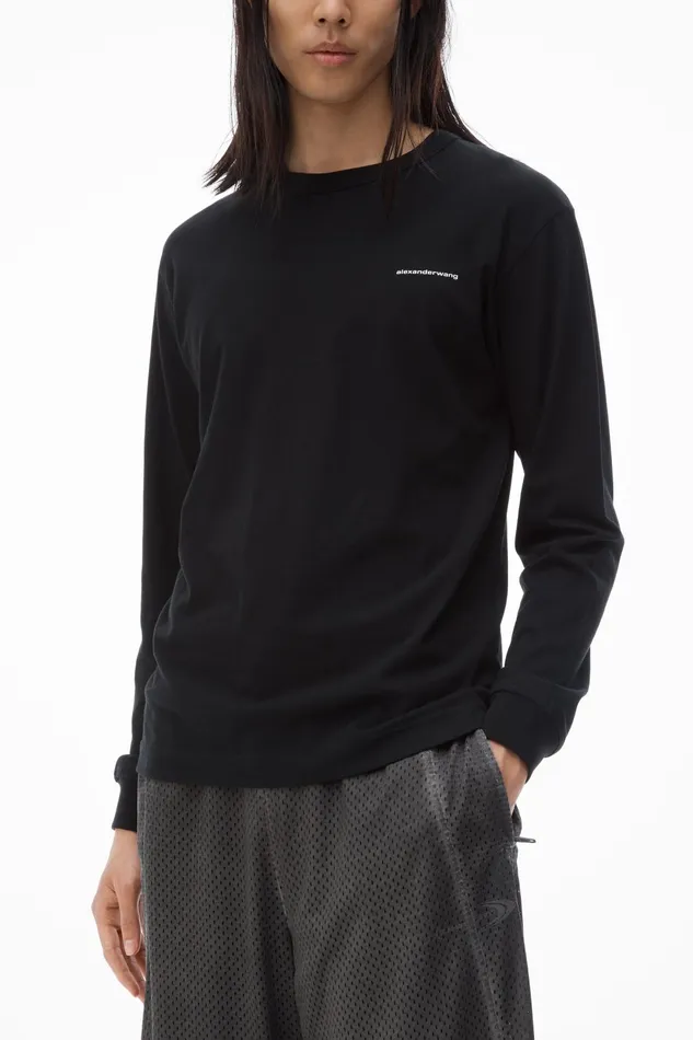 Alexander Wang TShirts Unisex LongSleeve Tee In High Twist Jersey 8211 WomenMen
