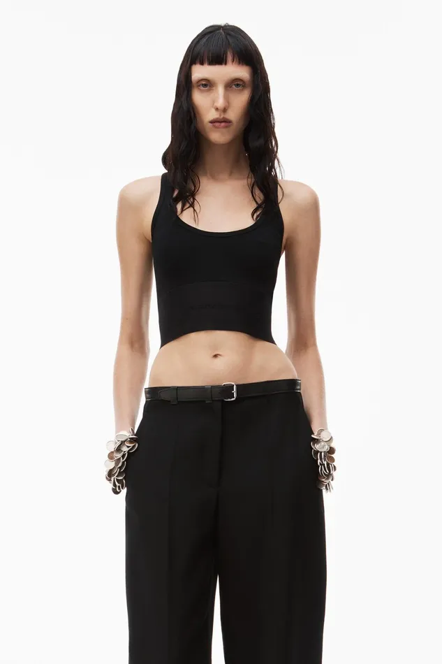 Alexander Wang Tops and Shirts Logo Elastic Scoopneck Bra Top 8211 Women