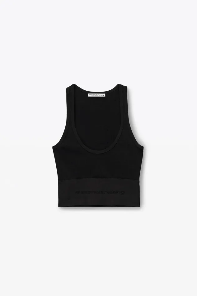 Alexander Wang Tops and Shirts Logo Elastic Scoopneck Bra Top 8211 Women