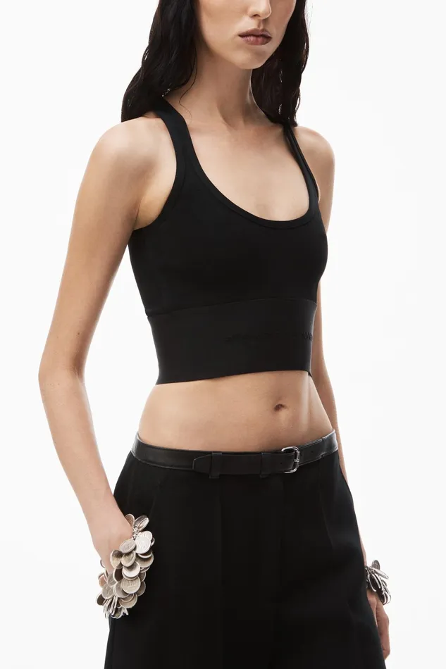 Alexander Wang Tops and Shirts Logo Elastic Scoopneck Bra Top 8211 Women