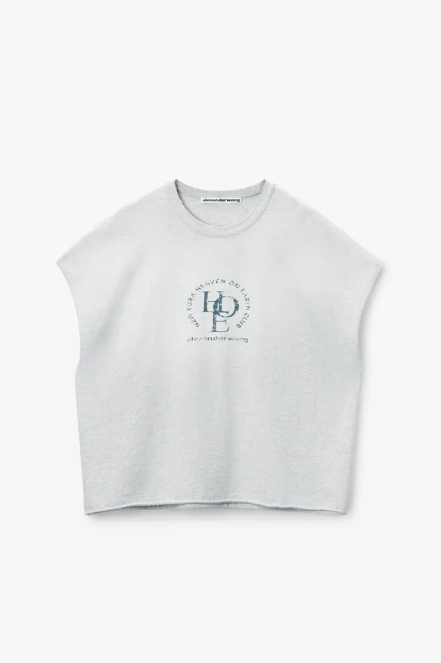 Alexander Wang Tops and Shirts Unisex Distressed Logo Cotton Muscle Tee 8211 WomenMen