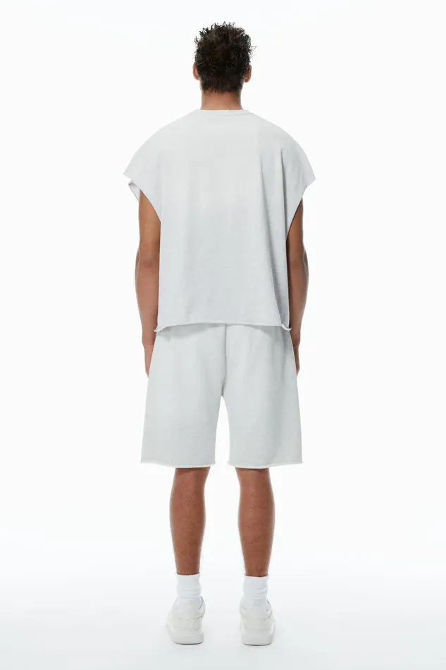 Alexander Wang Tops and Shirts Unisex Distressed Logo Cotton Muscle Tee 8211 WomenMen
