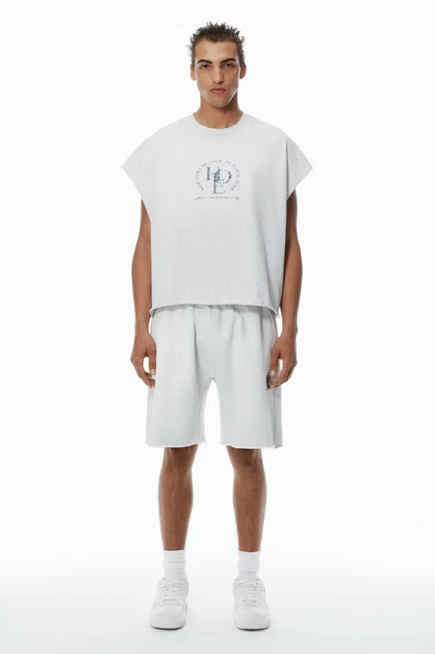 Alexander Wang Tops and Shirts Unisex Distressed Logo Cotton Muscle Tee 8211 WomenMen
