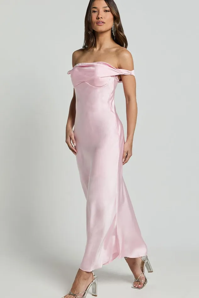 Alexia Midi Dress 8211 One Shoulder Bust Slip Dress In Soft Pink Women Showpo Dresses