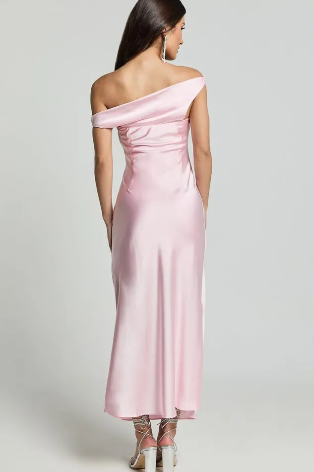 Alexia Midi Dress 8211 One Shoulder Bust Slip Dress In Soft Pink Women Showpo Dresses