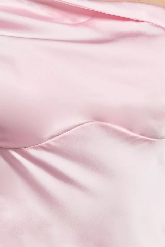Alexia Midi Dress 8211 One Shoulder Bust Slip Dress In Soft Pink Women Showpo Dresses
