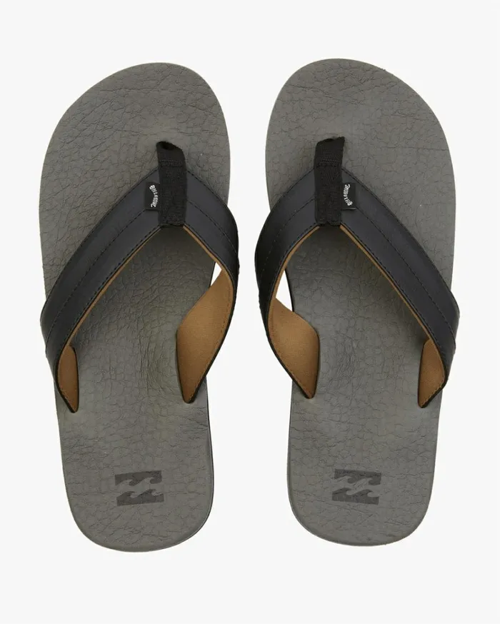 All Day Impact Cush Sandals Charcoal Men Billabong Flip Flops
