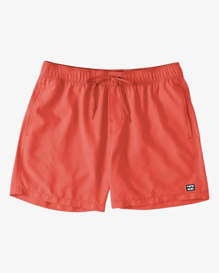 All Day Layback 16034 Boardshorts Coral Men Billabong Elastic Waist Boardshorts