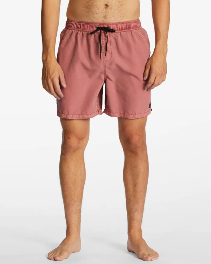 All Day Layback 17034 Boardshorts Dusty Red Men Billabong Elastic Waist Boardshorts