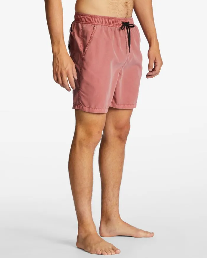 All Day Layback 17034 Boardshorts Dusty Red Men Billabong Elastic Waist Boardshorts