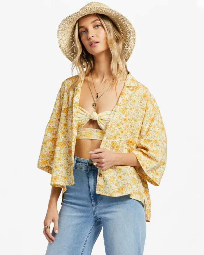 All Good ButtonDown Top Multi 1 Women Billabong Tops