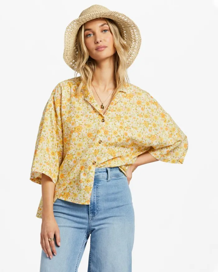 All Good ButtonDown Top Multi 1 Women Billabong Tops