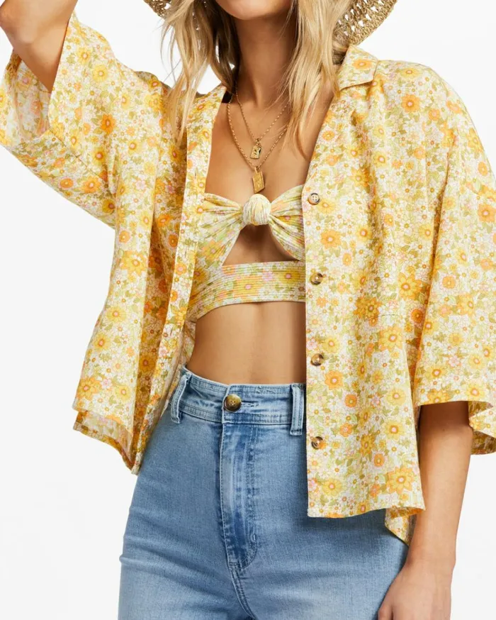 All Good ButtonDown Top Multi 1 Women Billabong Tops