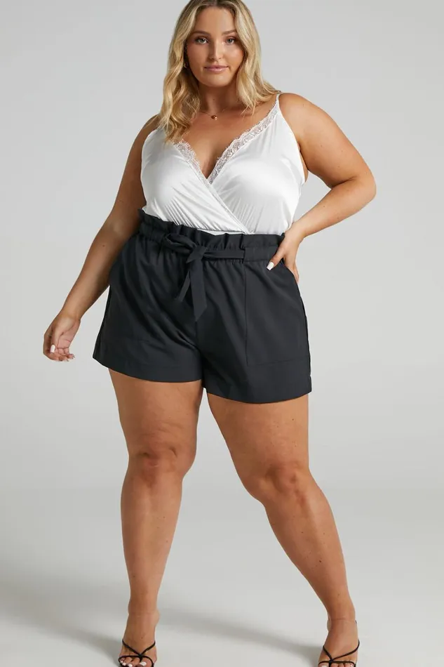 All Rounder Shorts 8211 Paper Bag Shorts In Black Women Showpo Curve Clothes