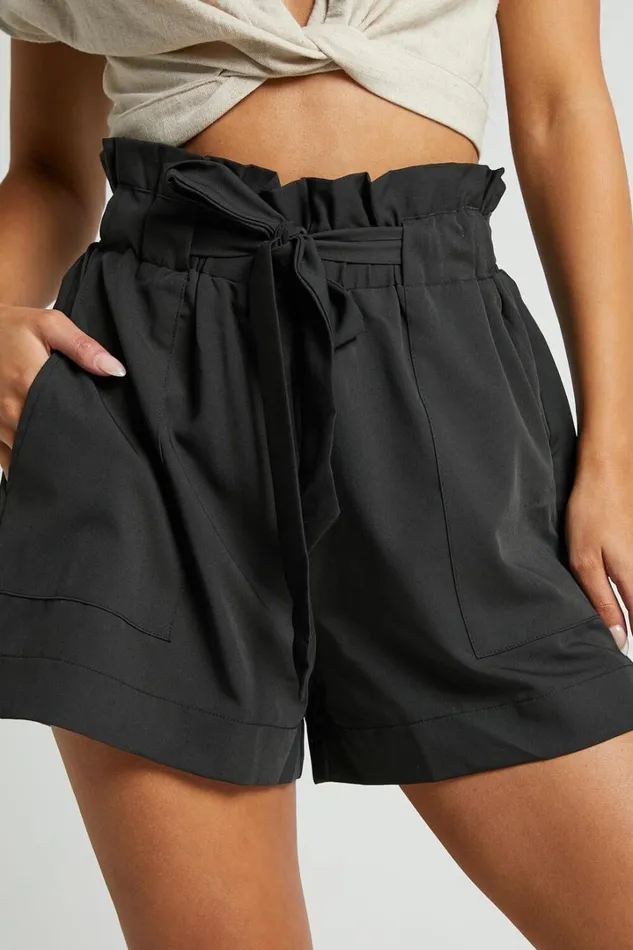 All Rounder Shorts 8211 Paper Bag Shorts In Black Women Showpo Curve Clothes