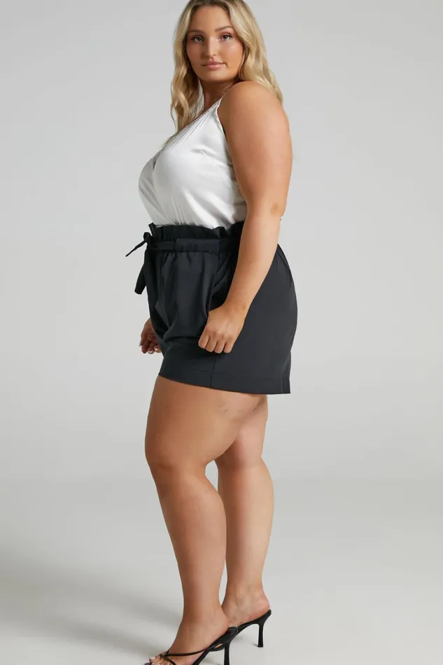 All Rounder Shorts 8211 Paper Bag Shorts In Black Women Showpo Curve Clothes