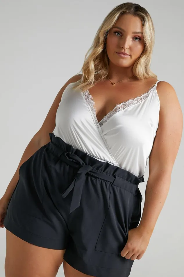 All Rounder Shorts 8211 Paper Bag Shorts In Black Women Showpo Curve Clothes
