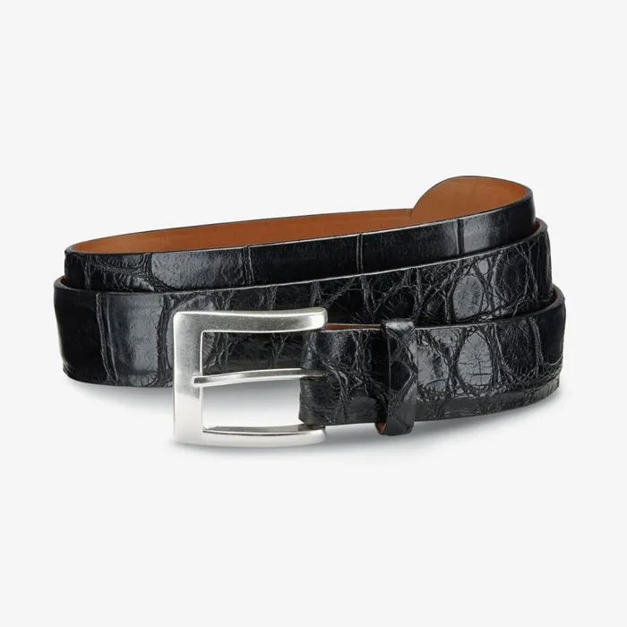 Allen Edmonds American Alligator Dress Belt Black American Alligator Leather Men Dress Belts