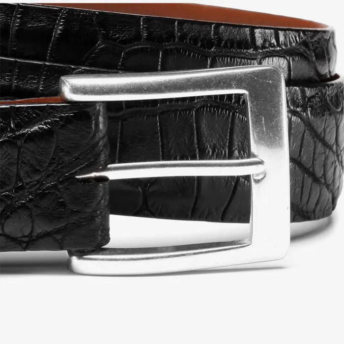 Allen Edmonds American Alligator Dress Belt Black American Alligator Leather Men Dress Belts