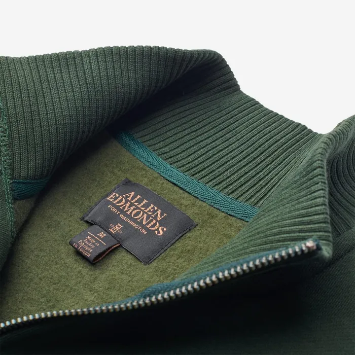 Allen Edmonds Bayside Full Zip Fleece Olive Men Outerwear