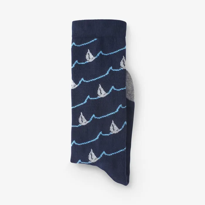 Allen Edmonds Boat Pattern Soft Touch PolyTencel Dress Socks Navy Men Socks