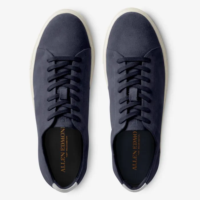 Allen Edmonds Canal Court Suede Sneaker Chambray Men Sneakers
