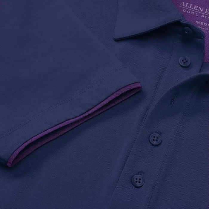 Allen Edmonds Cool Touch Pima Cotton Polo Navy Men Shirts and Sweaters