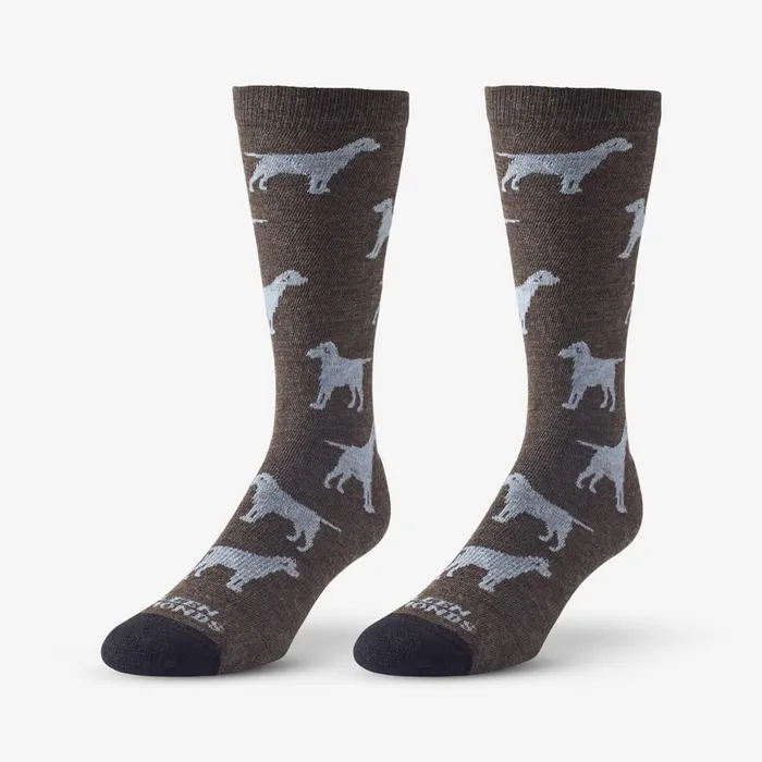 Allen Edmonds Dog Pattern Merino Cool Dress Socks Brown Men Socks