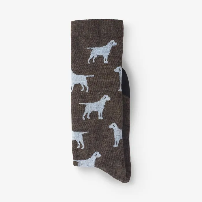 Allen Edmonds Dog Pattern Merino Cool Dress Socks Brown Men Socks