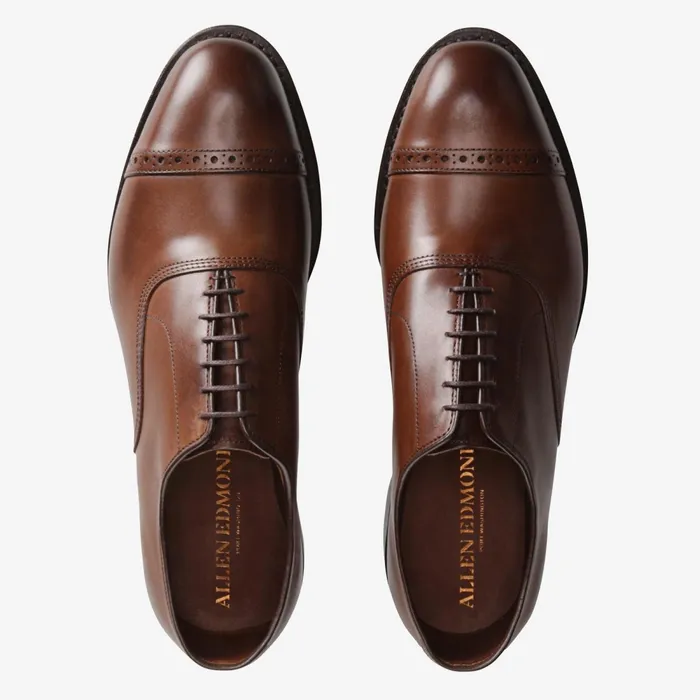 Allen Edmonds Fifth Avenue CapToe Oxford With Dainite Rubber Sole Coffee Men Wide Width Shoes