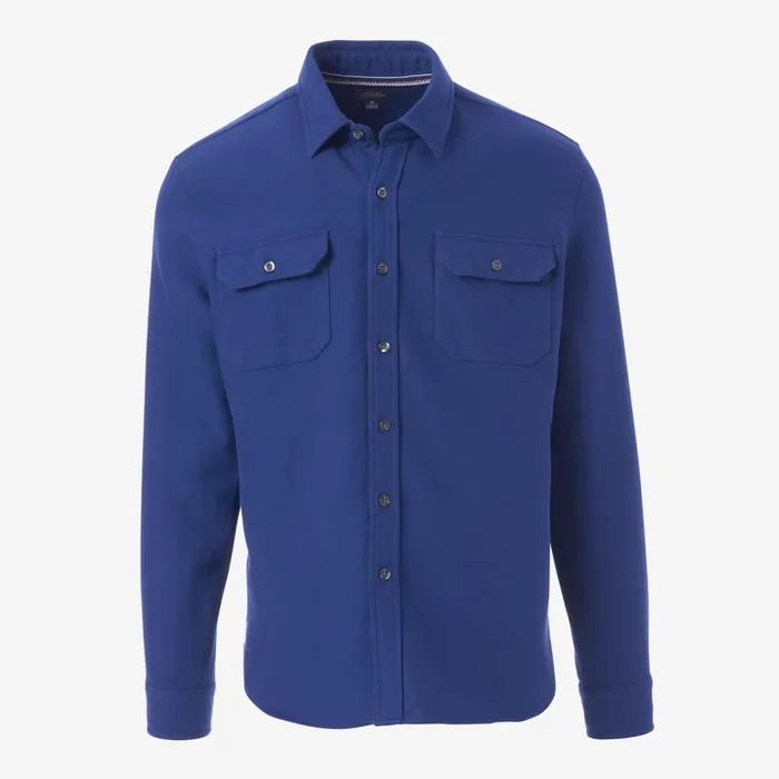 Allen Edmonds Heavyweight Stretch Work Shirt Blue Men Shirts and Sweaters