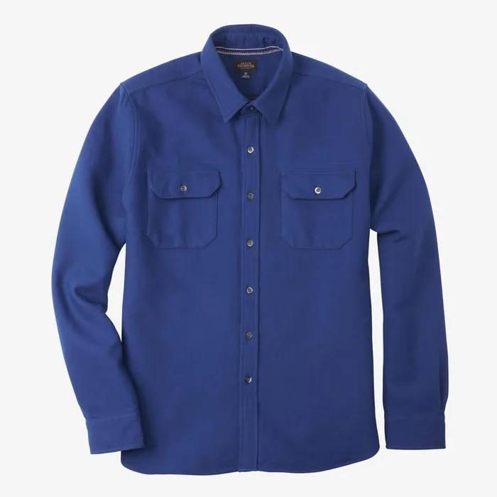 Allen Edmonds Heavyweight Stretch Work Shirt Blue Men Shirts and Sweaters