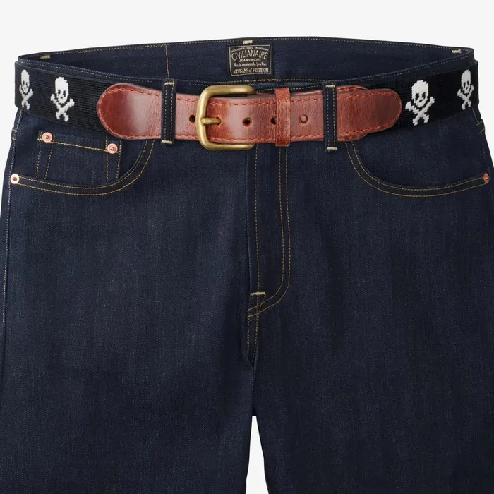 Allen Edmonds Needlepoint Belt By Smathers and Branson Jolly Roger 8211 Black Men Casual Belts