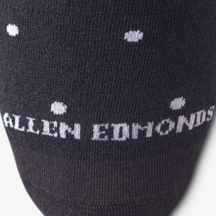 Allen Edmonds Polka Dot Merino Cool Dress Socks Black With White Dots Men Socks