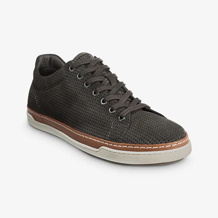 Allen Edmonds Porter Suede Derby Sneaker Grey Perforated Men Wide Width Shoes