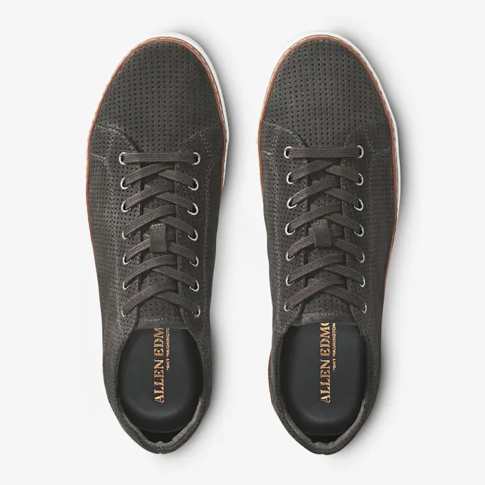 Allen Edmonds Porter Suede Derby Sneaker Grey Perforated Men Wide Width Shoes